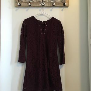 Maroon Lace Dress